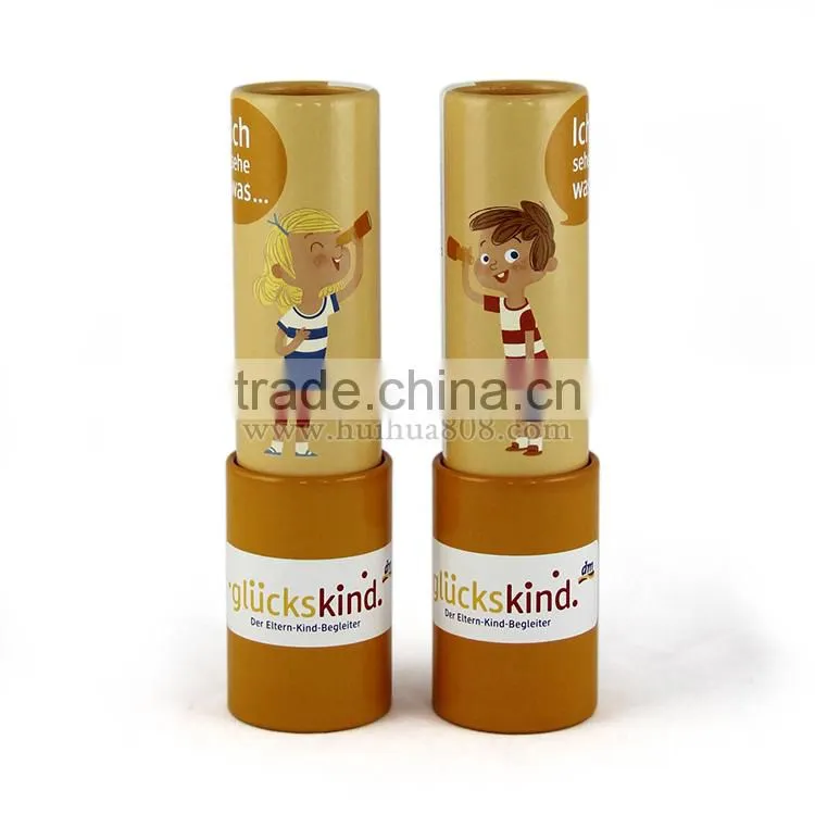 Luxury eco cosmetic paper can with pine plag