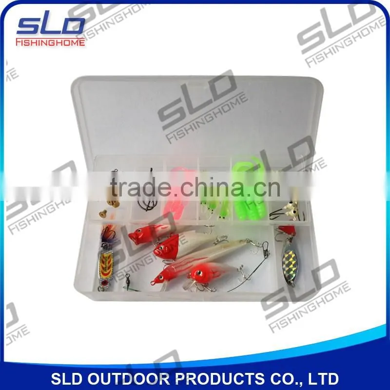 fishing tackle assortment for trout spin lure bait with accessories in plastic box