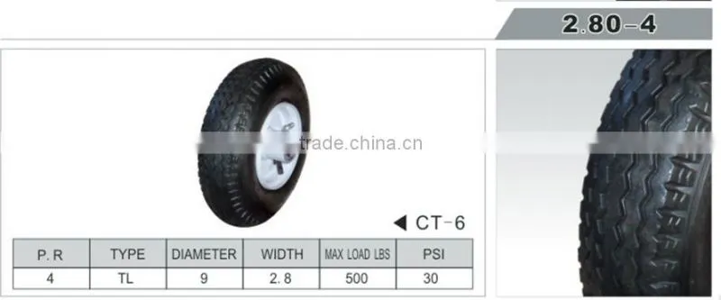 Pneumatic wheel 2.80/2.50-4 with best price