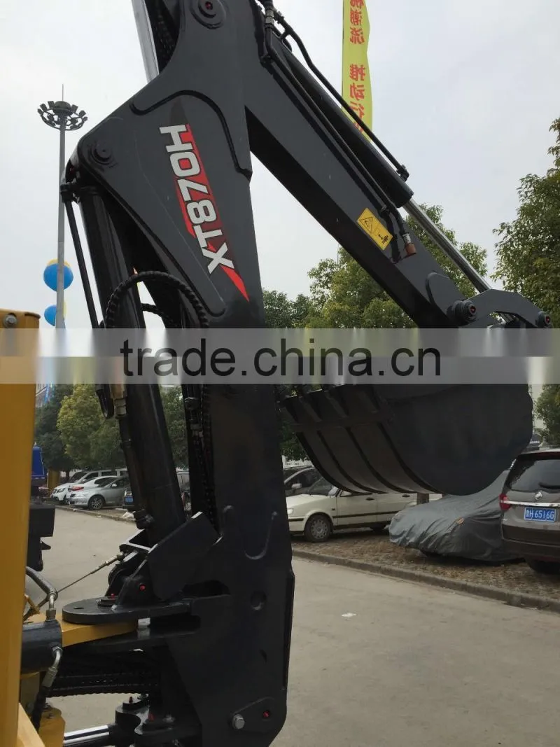 XT870H mini wheel loader with backhoe attachment for sale, small backhoe loader for sale
