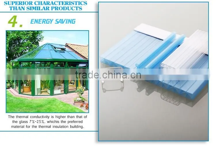 low weight u lock system pc panel flexible polycarbonate sheets