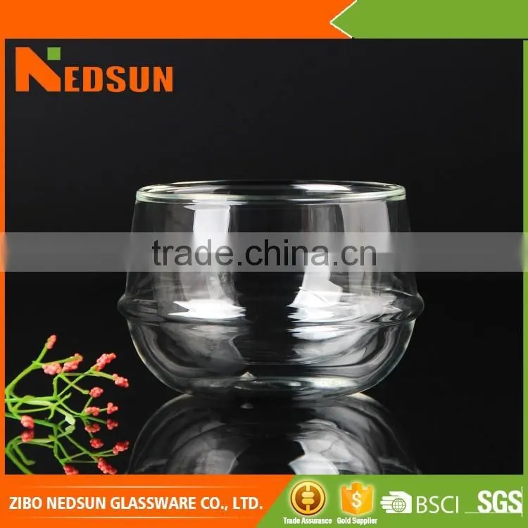 High quality clear double wall glass cup