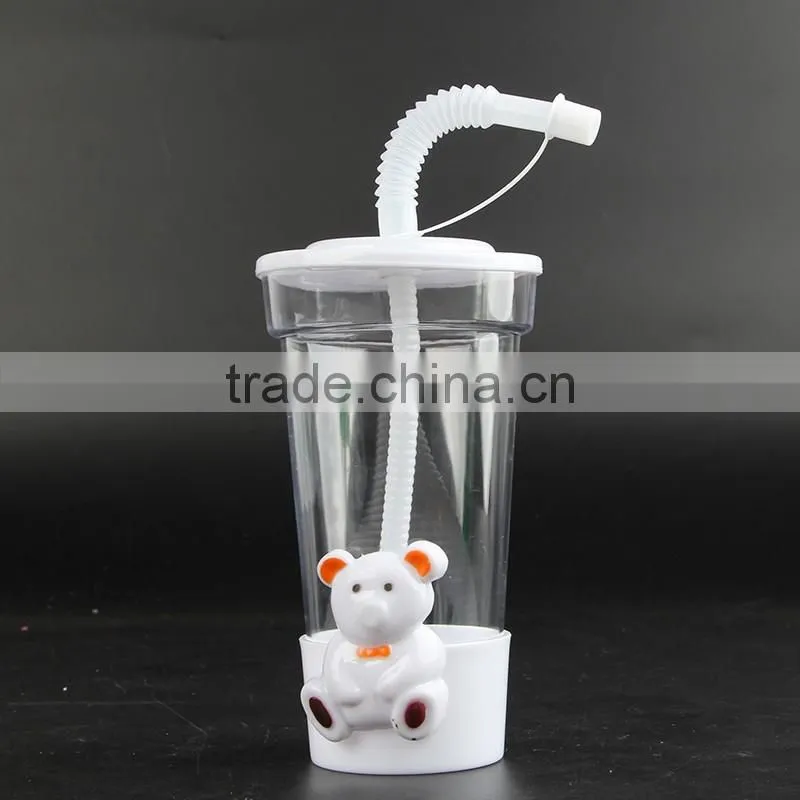 450ml Novelty Cartoon toys Decorative Plastic Straw Cups for kids