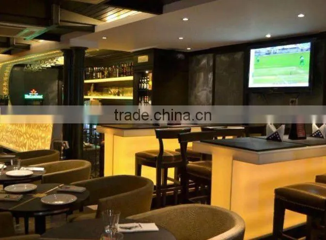 Translucent backlit design bar counter for restaurant /cafe /hotel