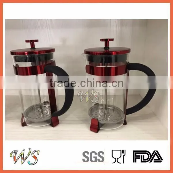 WSCHXX044 Wine-purple French Press Stainless Steel Coffee Maker French Coffee Press Mug