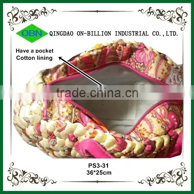 Wholesale beach corn husk straw handbag