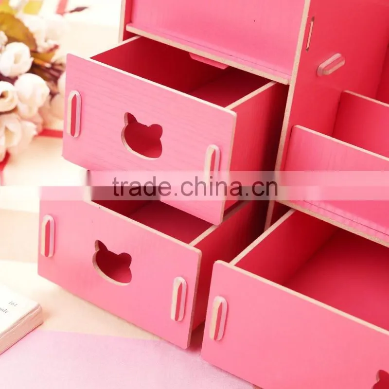 Cosmetics storage box DIY desktop creative storage box explosion models wooden storage box