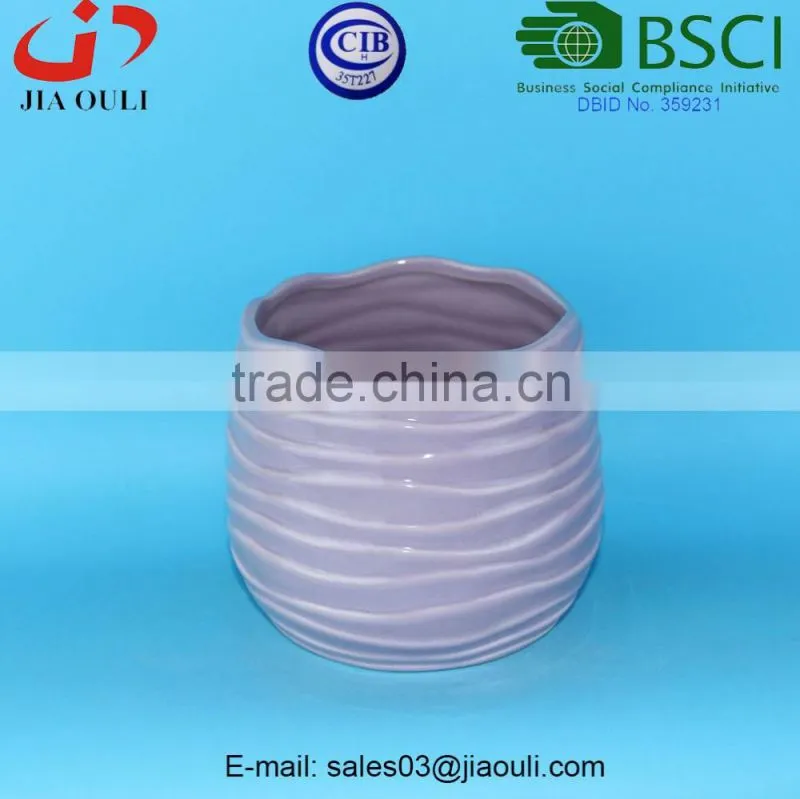 Glazed white and wash Ceramic Rectangle Sucuulent Plant Pot/Cactus Flower Pot