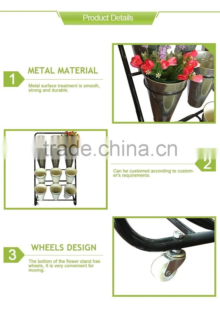 metal garden flower stand with 12 pots