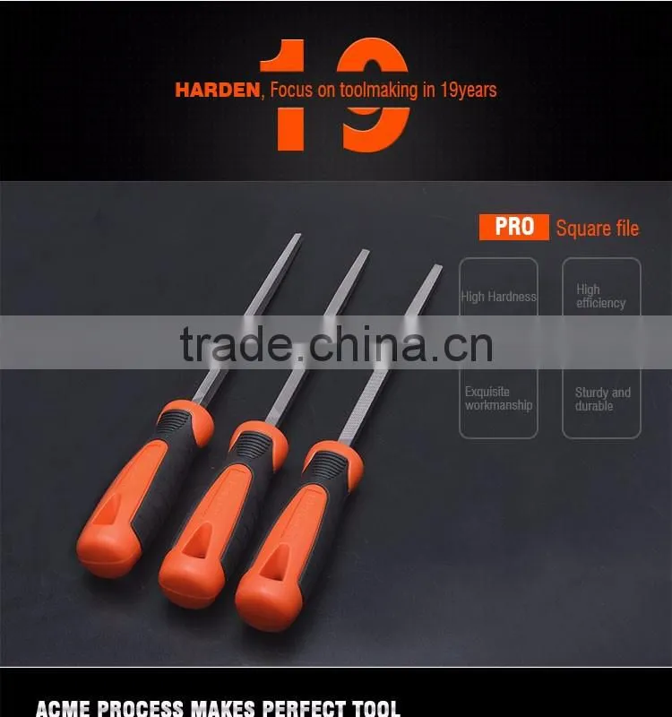 Professional Square Second Cut File With Soft Handle