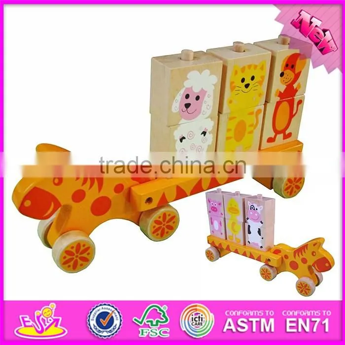 2016 new design funny wooden toy boats for toddlers W04F004