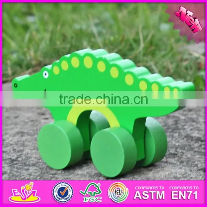 2017 New products kids animal toy wooden crocodile car toy W04A318