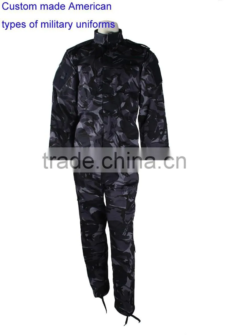 Custom made American types of military uniforms