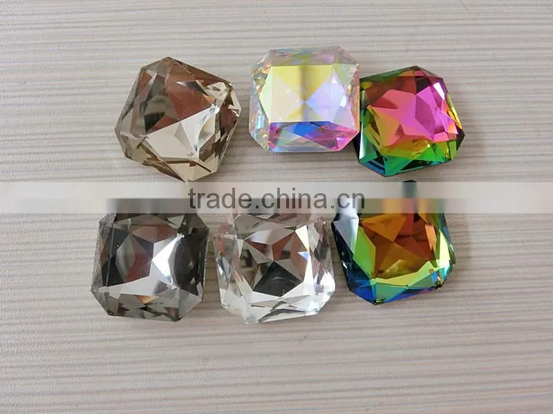 High refraction sew on point back K9 loose crystal square stone for garment