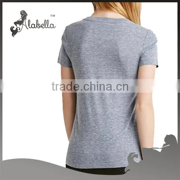 Cotton fabric plain t shirts with short sleeve