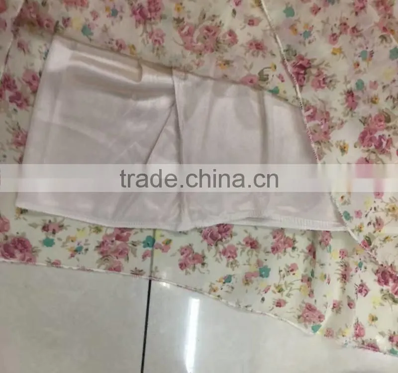 Women flower printed fancy chiffon dress stocklots