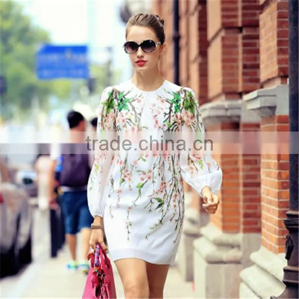 European latest fashion style sleeveless women custom print dress made for 2015 summer