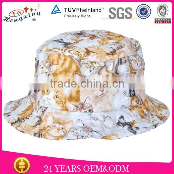 Woven Label 100% Cotton Canvas Digital Print Waterproof Custom Camo Bucket Hat