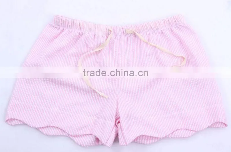 Wholesale seersucker scalloped Shorts