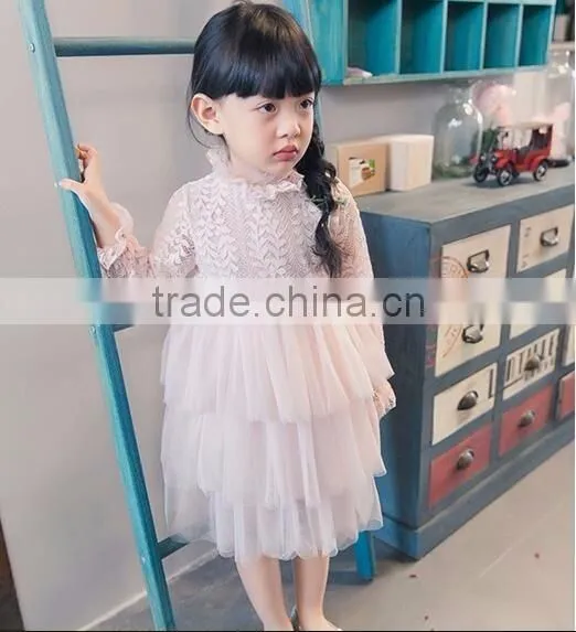 latest girls design long sleeve ruffle girls boutique dress