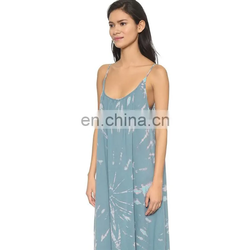 Latest tie dye ladies western long maxi dress