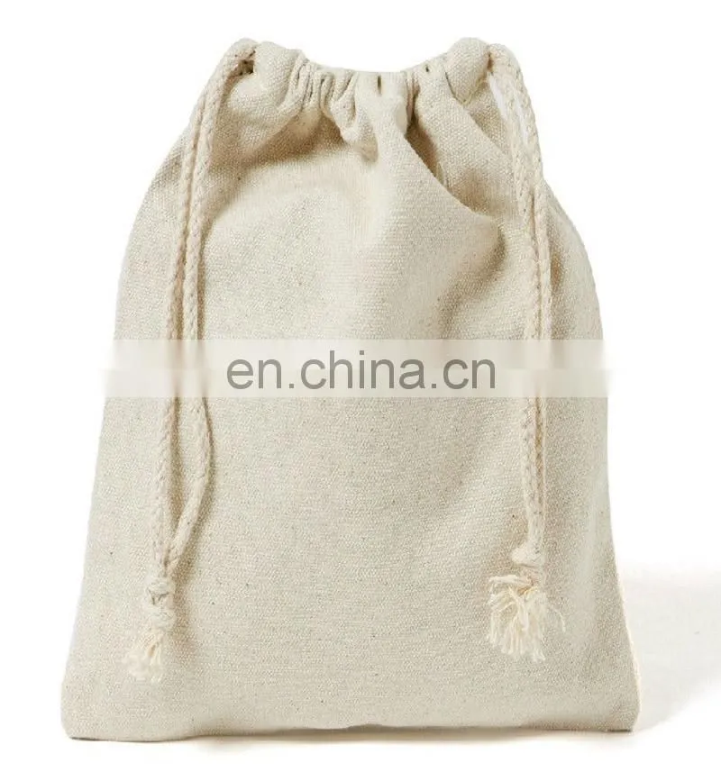 eco-friendly small canvas drawstring bag