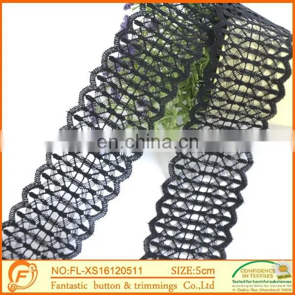 Black lace For Garment Fabric Stretch Lace Triming