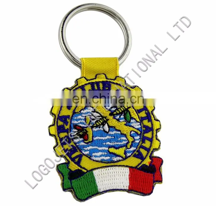 Fabric Keychain Custom EmPromotional embroidery Keychain/felt keyring/High Quality In Cheap Pricebroidery Keychain