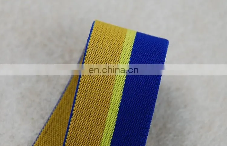 Fashionable design gold and blue elastic band, elastic ribbon wholesale