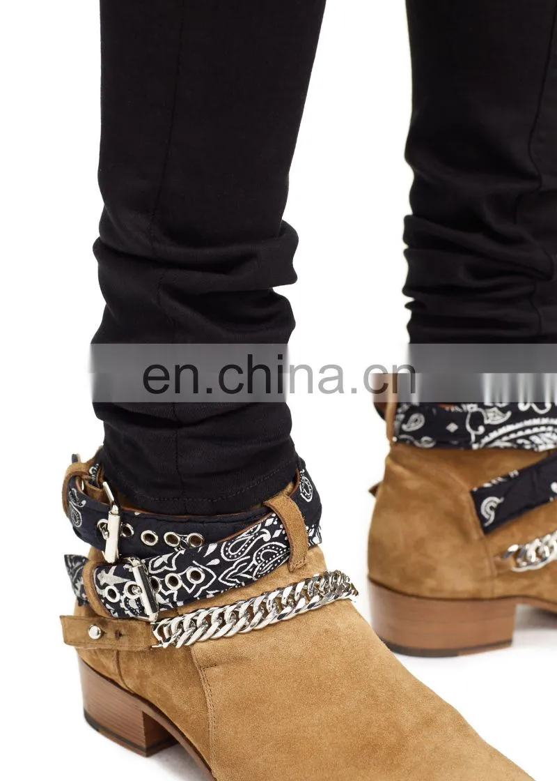DiZNEW Guangzhou Factory Distressed Damage Embroidered Snakes Jeans Men