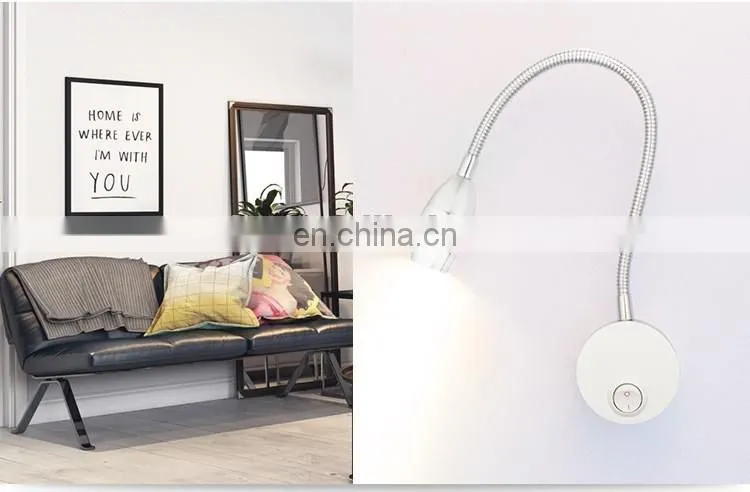 Energy saving aluminum material bed led lamp snake like flexible led table lamp adjustable arm bed reading lamp