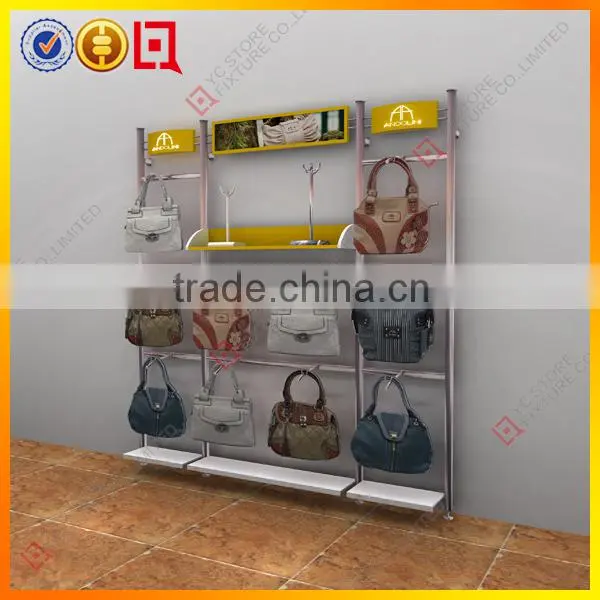 Wood display shelf for hangbag