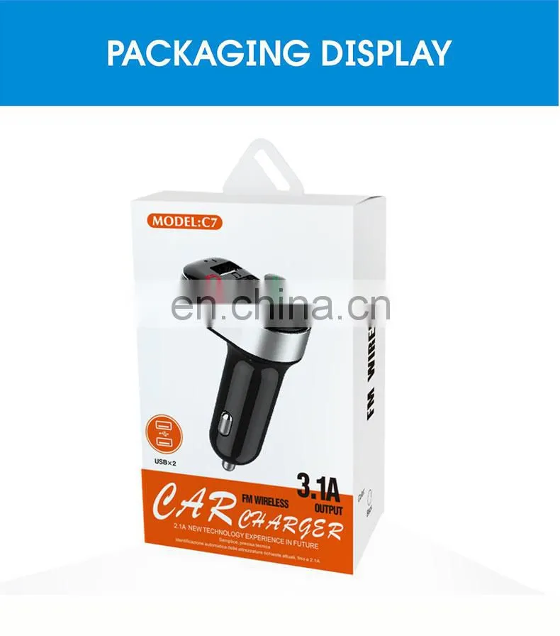 Feixin 2021 New Product Car Charge Cigarette Lighter C7 Wireless Charging 15W Can Charge Through The Phone Case Drop Shipping