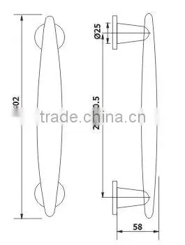 LP09:TRUST 304 Stainless steel Door pull handle For Passage