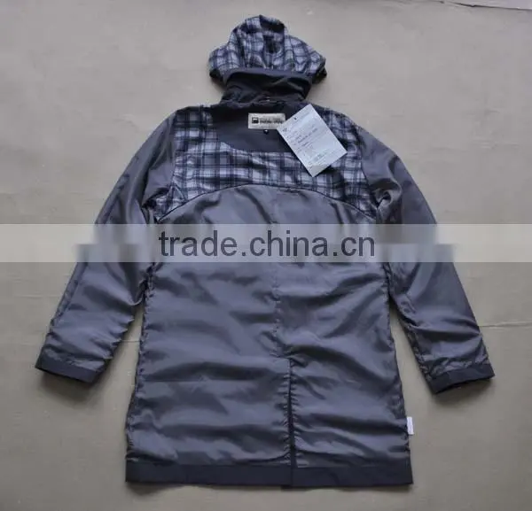 Garment factory polyester men trench coat long