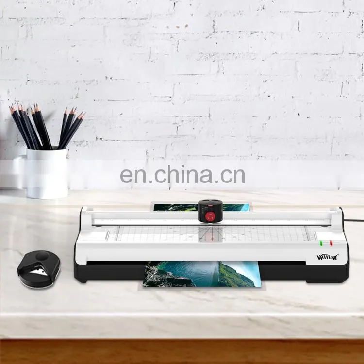 Willing OL381 OEM A3 A4 Hot and Cold Office Laminating Machine Manual Table Pouch Laminator roll laminator