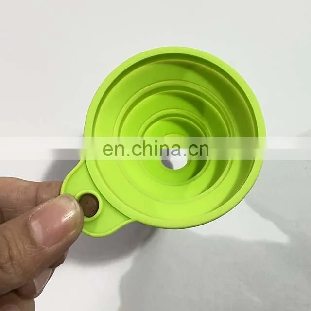 Amazon Food Grade Kitchen Collapsible Oil Funnel Small Foldable Silicone Funnel For Oil Beer Protien