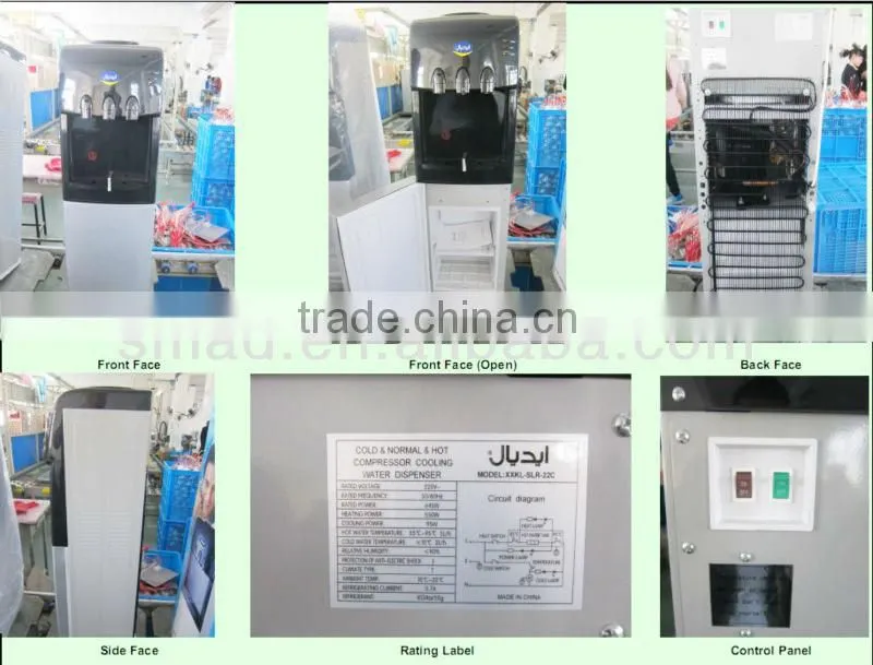 Vertical hot and cold water dispenser