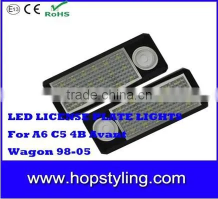 2015 best selling Car LED license plate lamp for A6 C5/ 4B Avant/Wagon LED car number plate lamp car light