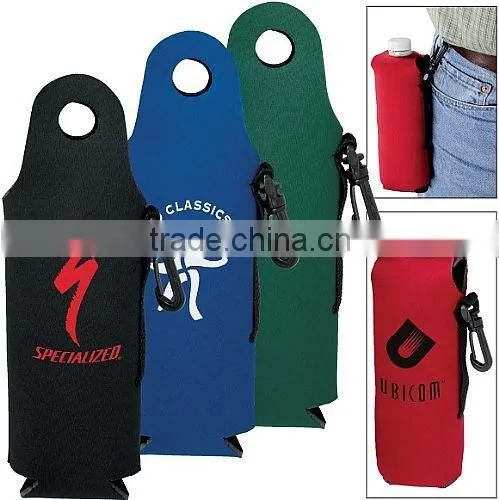 neoprene bottle sleeve for hot water bottle, soft and insualting with lanyard, any printing