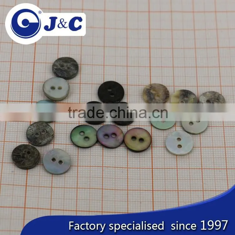J&C 2 holes round dyeing colour Trocas shell buttons for fashion shirt.