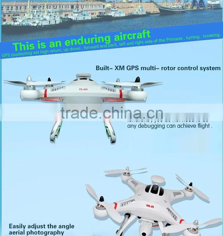 High quality professional rc quadcopter cheerson CX-20 4CH with GPS hold system auto-return home