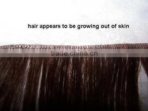 18" remy straight skin hair tape hair extensions tape weft PU weaving remy human hair pu skin weft