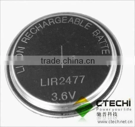 3.6V LIR2450 Lithium rechargeable button cell