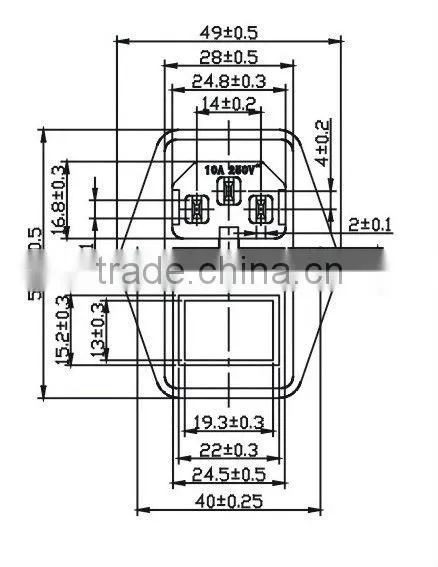 Iec inlet AC desktop socket with puse holder and switch