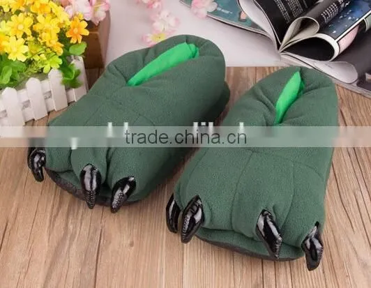 plush big foot slippers/Indoor plush animal tiger slippers/plush animal slippers