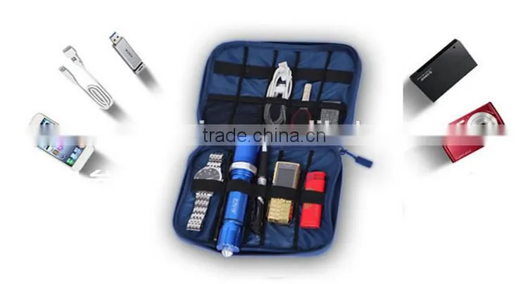 Hot selling USB flash drives case cable power storage bag travel digital organizer