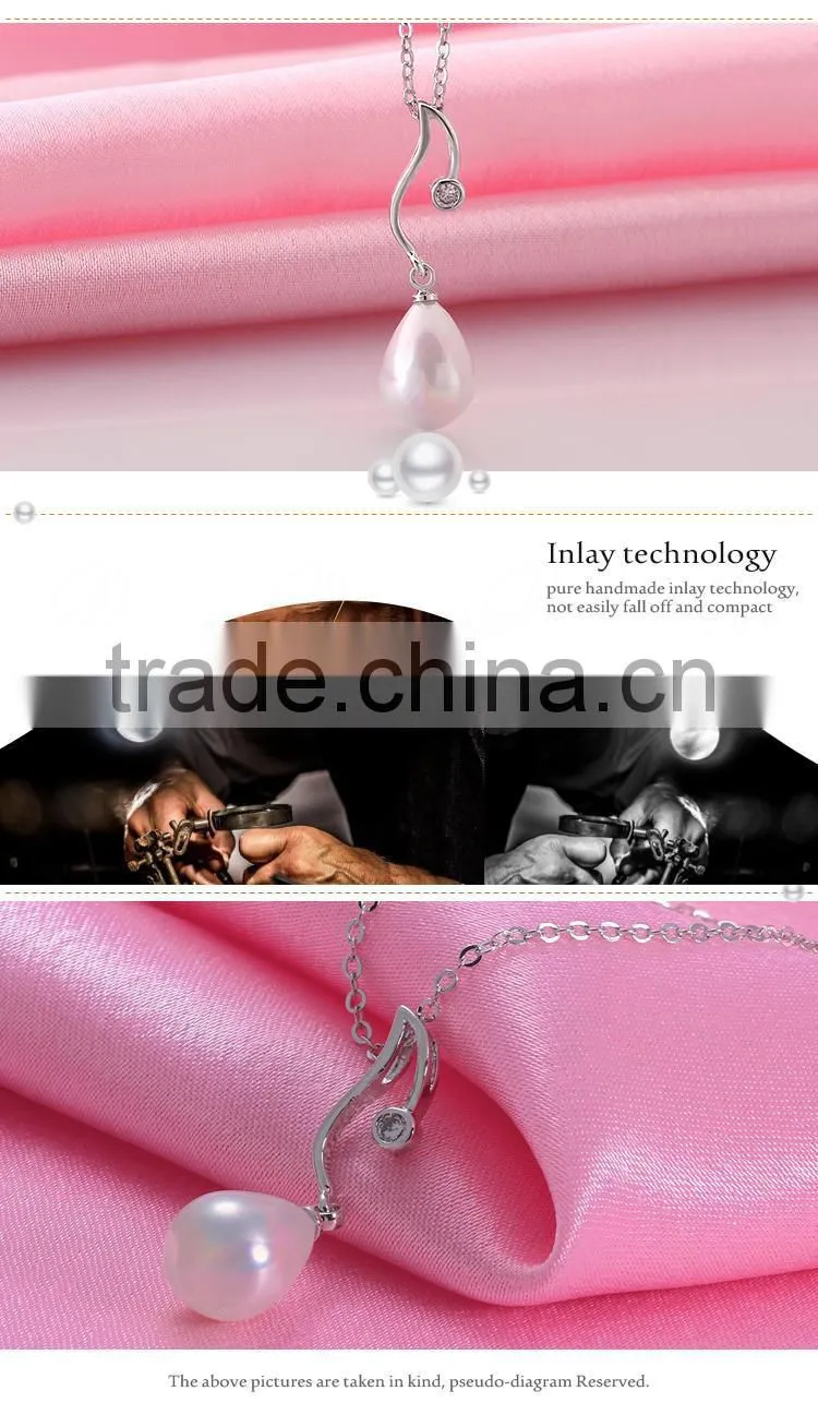 Innovative New White Gold Coated Custom Fashion Pendant Setting Pearl