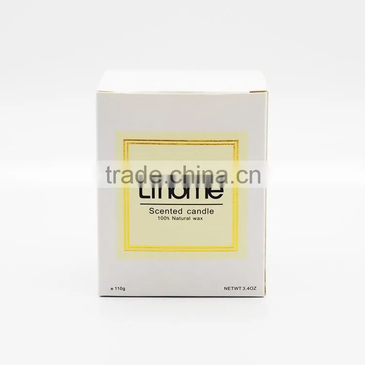 Personalized scented natural soy wax candle in glass jar can custom sticker ,printing logo and packaging box and glass jar size