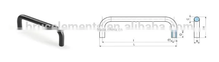 Aluminium Bridge Handle BE77.0001BLACK